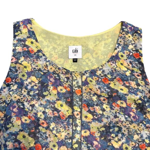 CAbi Womens floral tank blouse Positano Style 5041 Size small - Picture 6 of 7
